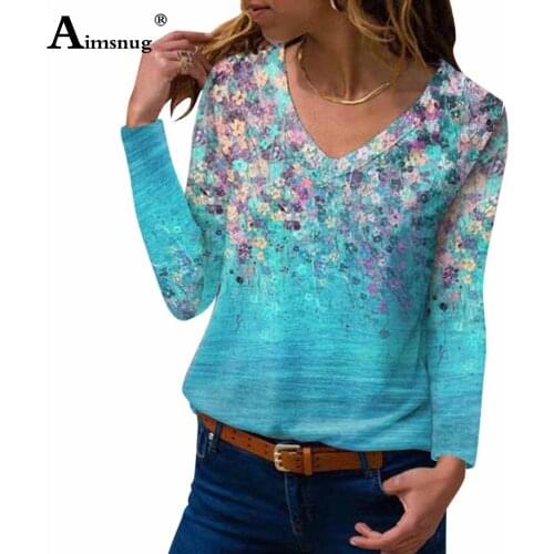 Plus Size 4xl Ladies Elegant Leisure Casual T-shirt Bohemian Flower Print Tops Trend 2021 Autumn Loose Tees shirt Women Clothing