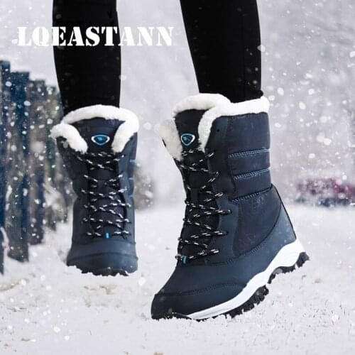 Women Boots Non-Slip Waterproof Winter Ankle Boots Snow Boots Women Thick-Soled Winter Shoes Thick Fur Botas Mujer Couple Boots