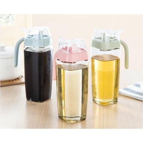 1PC Olive Oil Vinegar Dispenser Oil Vinegar Dispensing Cruets Glass Bottle 350ml 550ml Condiment Oil Gravy Boat NX 014