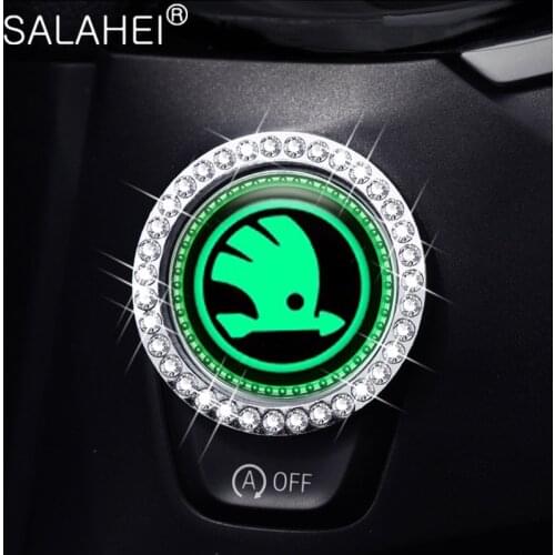 1PCS Car Engine Start Stop Button Cover Ring Ignition Sticker For Skoda Octavia A5 A7 RS Apid Fabia Superb Kodiaq Scala Karoq