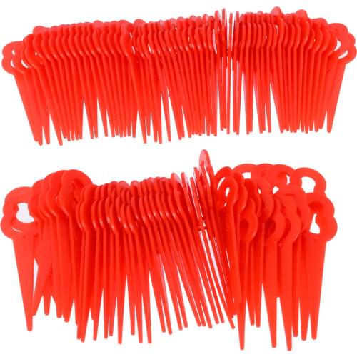 100Pcs Mayitr Plastic Cutter Lawn Trimmer Spare Blade Red Replacement Mower Tools Parts