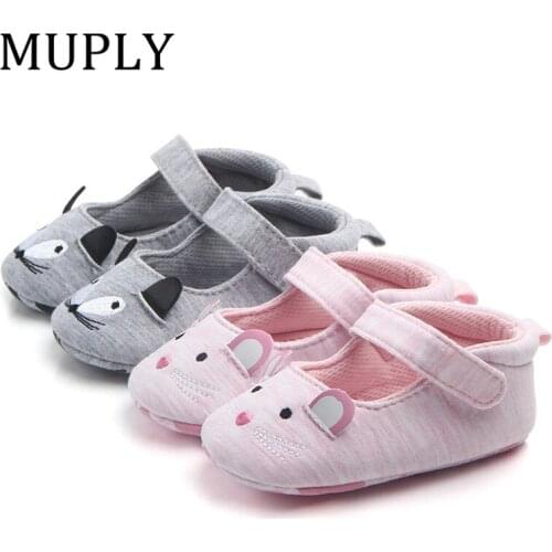 2020 Fashion New Baby Shoes Girls Boy First Walkers Mouse Cat Soft Sole Newborn Shoes 0-18M Baby First Shoes Cute Toddler
