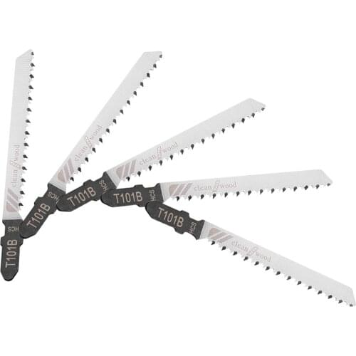 5pcs T101B High Carbon Steel Jigsaw Saw Blades 100mm For Wood Cutting Softwood & Hardwood Plastic Woodworking Tools Mayitr