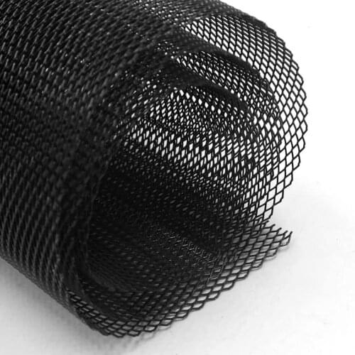 Car Vehicle Black white Tone Aluminum Alloy 3x6mm Rhombic Grille Mesh Sheet Universal Fit for any bumper body kit fender