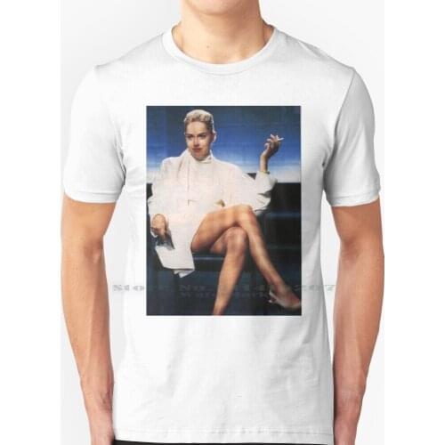 Basic Instinct T Shirt 100% Pure Cotton Sharon Stone Basic Instinct Films Movies Cult Movies Cigarettes