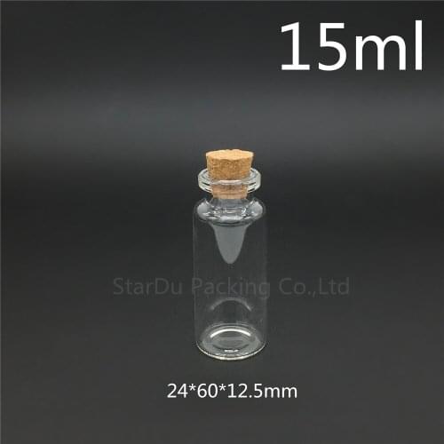Free shipping 500pcs/lot 15ml 24*60mm Wishing Glass Bottle with Cork ,High-quality 15cc Glass Vials Display Bottle Wholesale
