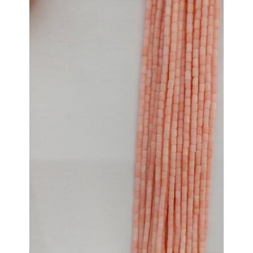 Tube Shape Natural Pink Coral Beads For DIY Bracelet Necklace Jewelry Making 2X4MM Loose Red/White Coral Beads Strand 16