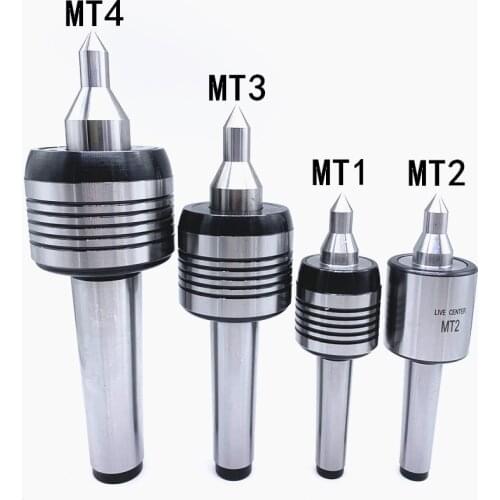 1PCS High Quality MT1 MT2 MT3 MT4 Steel Lathe Live Center Taper Tool Triple Bearing CNC Live Revolving Milling Center Taper Mac