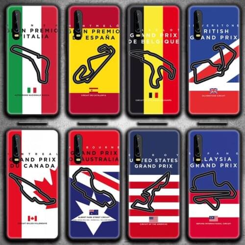 Formula 1 Racing Circuit Phone Case for Huawei P20 P30 P40 lite E Pro Mate 40 30 20 Pro P Smart 2020