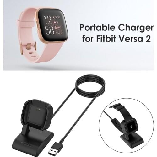 USB Fast Charger Charging Dock Outdoor Shopping Lightweight Charging Accessories Base for Fitbit Versa 2 Smart Watch