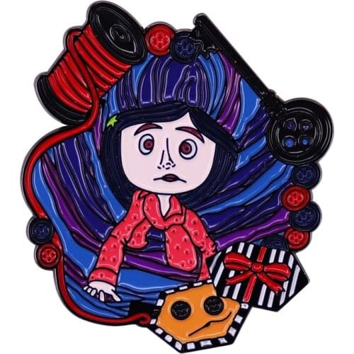 Coralines Fantasy Animated Film Mother Button Box Badge Enamel Pin