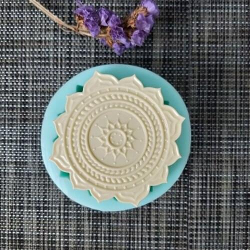 HC0115 PRZY Sun Flower Totem Silicone Mold Soap Mould Handmade Soap Making Molds Candle Silicone Mold Resin Clay Mold