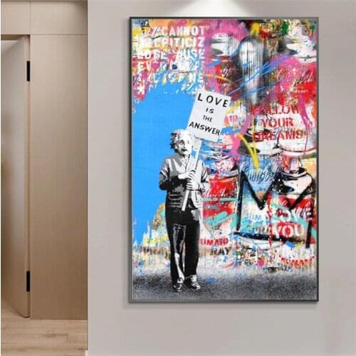 Graffiti Street Art Love Is Answer Wall Canvas Prints Street Pop Art Painting Posters And Prints Love Life Wall Canvas Picture