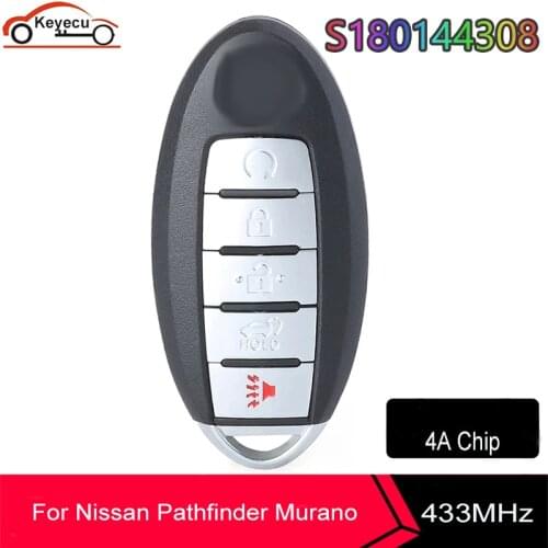 KEYECU for Nissan Murano Pathfinder 2015 2016 2017 2018 Remote Key Fob 5 Buttons S180144308 KR5S180144014 433.92MHz 4A Chip