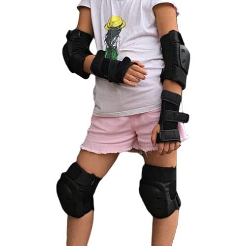 6 Pcs Children Adjustable Protective Gear Set Adult Knee Elbow Palm Pads Outdoor Sports Guards For Skateboarding Cycling Skate