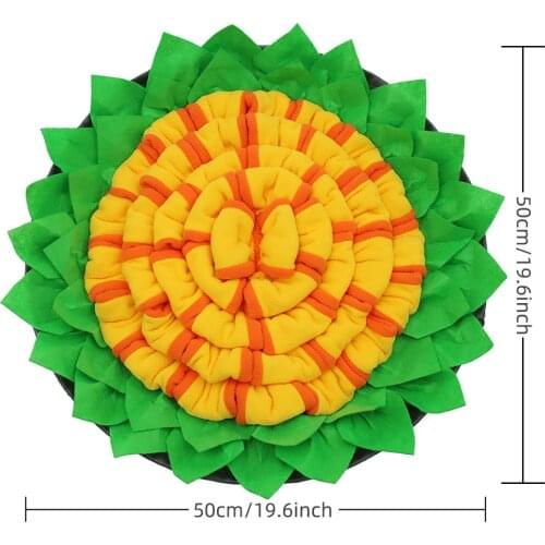 Dogs Slow Feeder Mat Pet Snuffle Leak Food Anti Choking Sunflower Shape Decompres Training Blanket Shrinkable Nose Work Toy