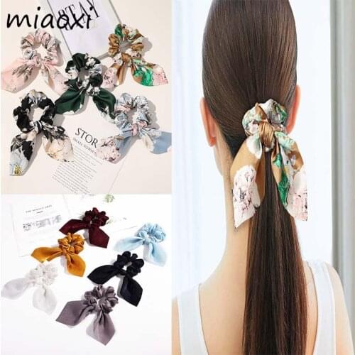 Top Fashion Women Beauty Color Hair Ties Bow Knot Causal Scrunchies Headband Girl Hair Accessories Hairbands Womens Hair Holder