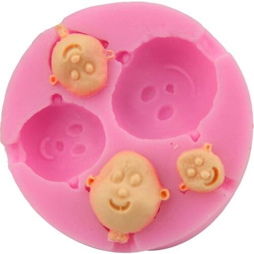 Cartoon baby avatar shape silicone mold chocolate flip sugar cake baking mold gypsum drop glue DIY hand mold