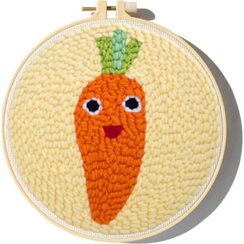 Carrots Punch Needle Embroidery Kit for Beginners Easy Embroidery DIY Needlework Wool Work Home Decor Custom Embroidery