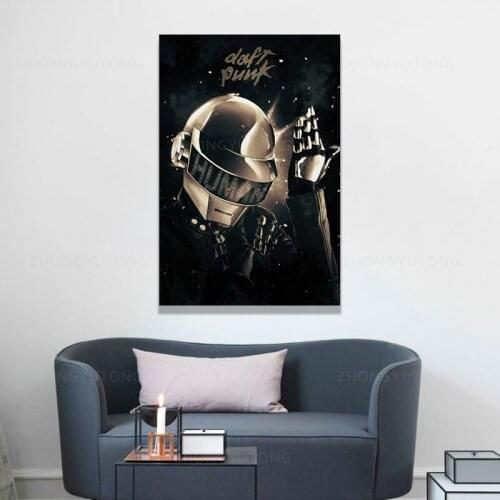 Character Poster Daft Punk Guy-Manuel De Homem-Christo Thomas Bangalter Poster Decorative Painting Canvas Wall Art Living Room P