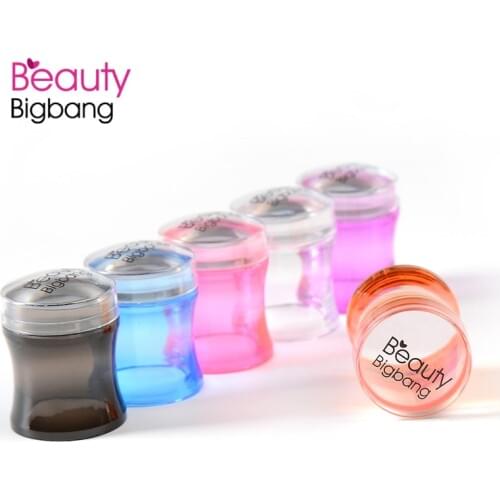 BeautyBigBang Nail Stamper Plastic Silicone Handle Jelly Nail Stamper Manicure Stamp Template Tools Stamp for Stamping Nail Art