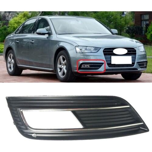 Roavia For Audi A4 B8 Facelift 2013-2016 Front Bumper Fog Light Lamp Grill Grilles Cover Frame shell housing cap Garnish