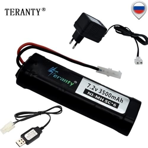 Tamiya Connectors (KEP-2P) 7.2V 3500mAh SC Ni-MH battery for RC Cars RC Toys Tanks Boats 7.2v Rechargeable Battery and Charger