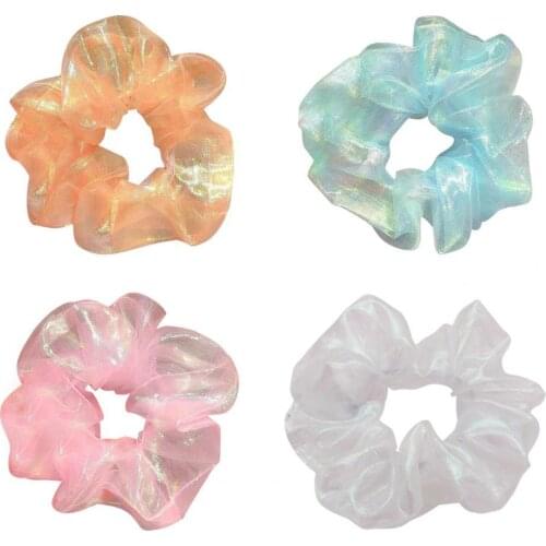 Net Yarn Bands Elastic Hair Bands Hair Accessories Hair Band Design Elastic Women Hair Accessories Bright Hair Ties for School