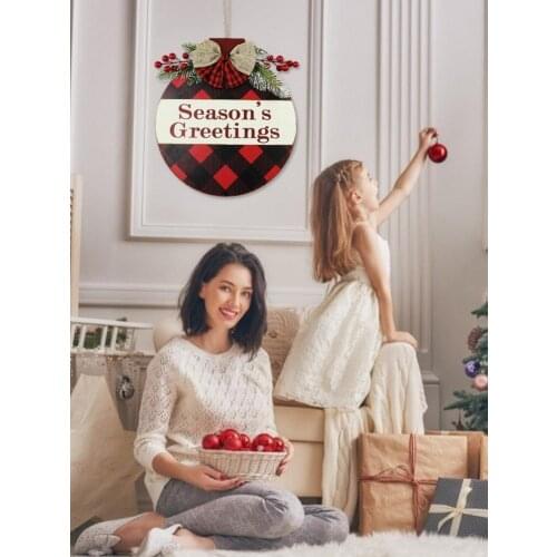 Christmas Home Decoration New Product House Number Wooden Exquisite Durable Christmas Tree Hanging Window Wall Welcome Sign