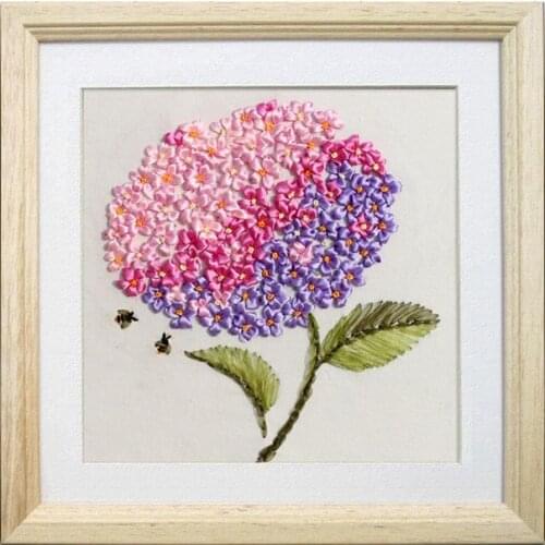 Needlework,DIY Ribbon Cross stitch Sets for Embroidery kit, Pretty PINCUSHION flower ball Cross-Stitch handcraft wall home decor