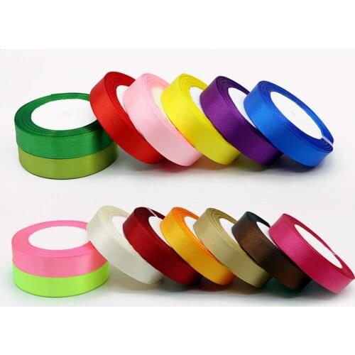 22m Color satin ribbon Decorative Gift Box Wedding Party Invitation Card DIYHandmade braid silk packaging ribbon sewing material