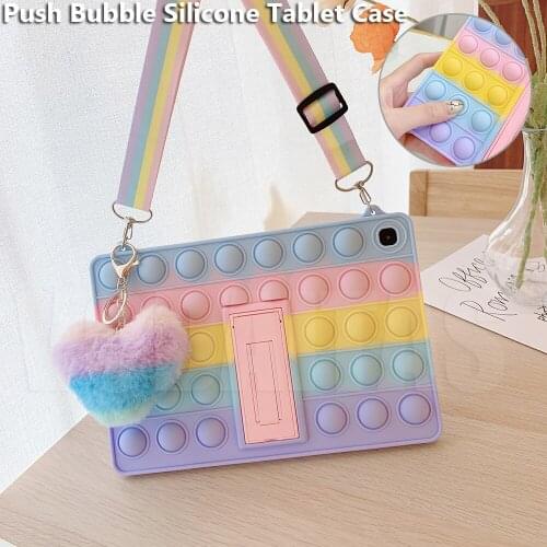 Push Bubble Silicone Tablet Case For Samsung Galaxy Tab A7 10.4 2020 T500 T505 A7 lite 8.7 T220 Relive Stress Fidget Toys Cover