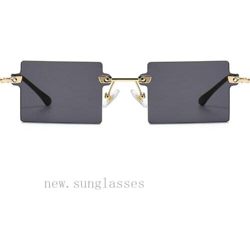 Retro Square Women Sunglasses Frameless Rimless Color men Sun Glasses For Women Vintage Luxury shades for women FML