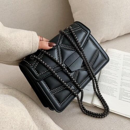 Small Flap Crossbody Bag Black for Women Fashion PU Leather Chain Shoulder Bag Small Purses for Girl