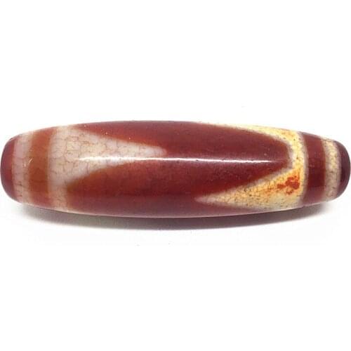 AAA Grade Tibet Beads Red Natural Agate Tiger Tooth Pattern 15mm*55mm Pendant Powerful Amulet Tibetan Dzi Beads DIY Pendant