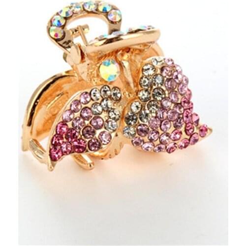 Xiwstar Sweet Cherry Bangs Clip Mini Boutique Rhinestone Hair Claws Jaw Clips for Women Girls Hair Accessories