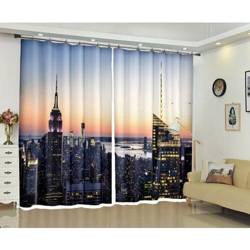 Customized Blackout Curtains City Building 3D Print Window decorate Drapes For Living room Bed room Office Hotel Wall Tapestry