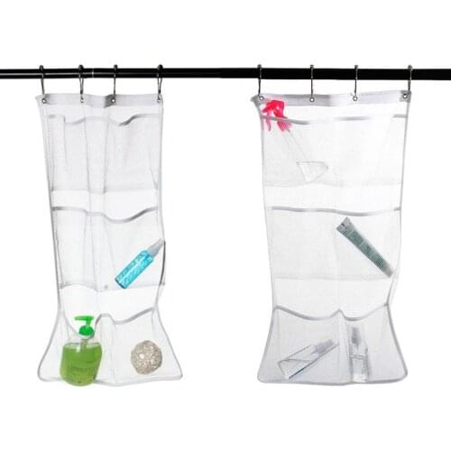 Women Bags Mesh Shower Organizer Caddy Curtains Organizer Bathroom Tub Hanging Mesh Caddy Storage Bag /BY