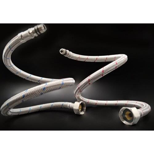 Tap Faucet Mixer Plumbing Flexible Water Hot and Cold Braided Hose 60cm Stainless Steel EPDM Bathroom Kitchen Accessories 1 Pair