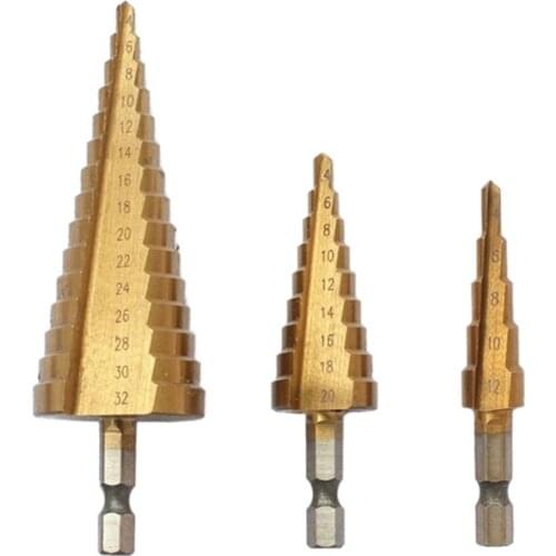 2 Sizes 1 Pcs Metric Spiral Flute The Pagoda Shape Hole Cutter 4-12/20mm HSS Steel Cone Drill Bit Set HSS Steel Step Sharpening