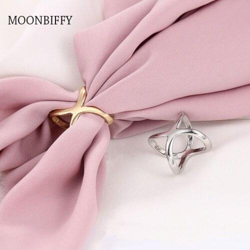 1pcs Multi Purpose Fashion Cross Three Ring Scarf Buckle Hollow Simple Scarf Buckle X-shaped Scarf Shawl Buckle 2021 New