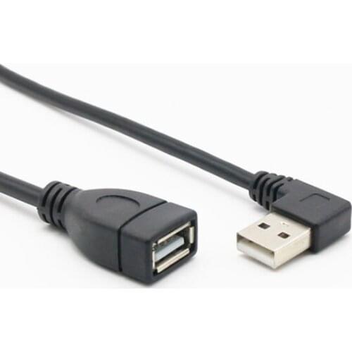 10pcs X 90 Degree Right Angled USB 2.0 A Male to USB Female Extension Cable 1 meter