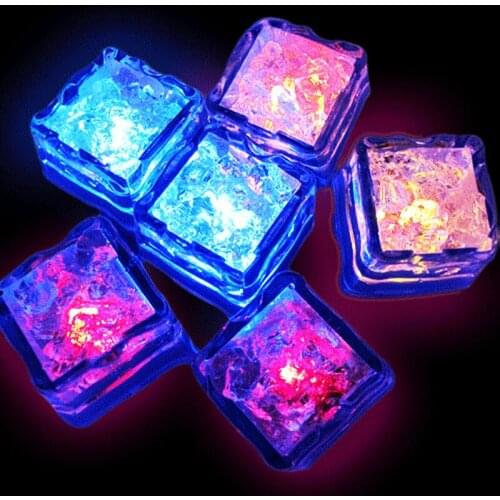 12pcs Water Sensor Multi Colors Changing Led Ice Cubes Event Party LED Luminous Lces for Wedding Decoration LBV