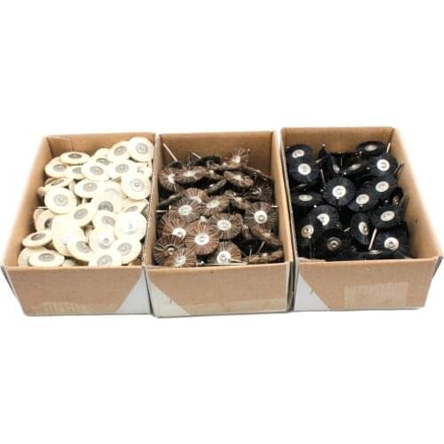 144pcs 22mm Abrasive Brushes 2.35mm Shank Jewelry Polishing Wheel for Dremel Power Tool Accessories