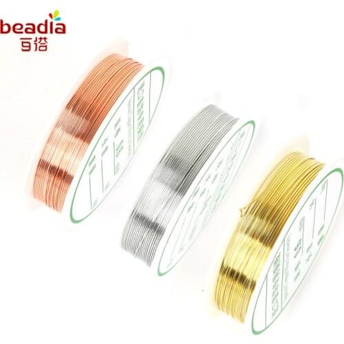 2M-20M Wire 0.2-0.8mm 8 size Pick Jewelry Cord Silver Gold Color Craft Beads Rope Copper Wires Beading Wire DIY Jewelry Findings