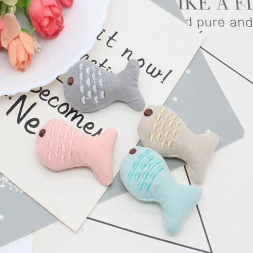 20pcs/lot DIY Handmade Cartoon fish Padded Patches Appliques For Clothes Sewing Supplies DIY Hair Decoration
