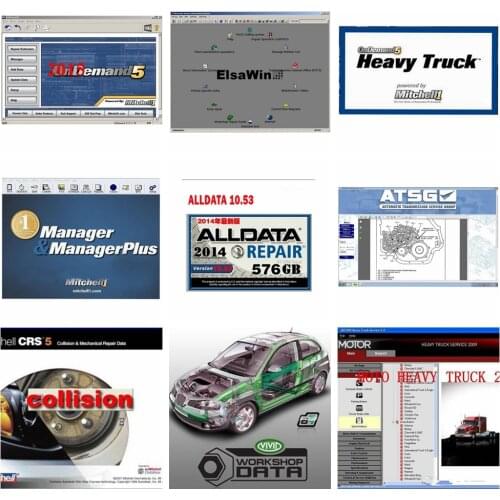 2021 hot Alldata auto repair Software AutoData 3.38+All data 10.53+ElsaWin+Vivid+atsg+WDS+PTT 24 in HDD USB 3.0 free shipping