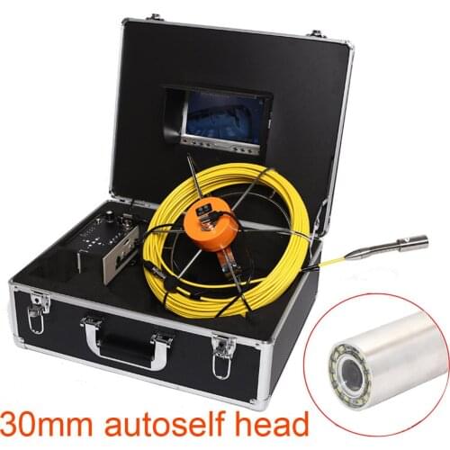 30mm auto self balancing Sewer Drain Pipe Wall Inspection Camera kit with 7inch monitor DVR meter counter support