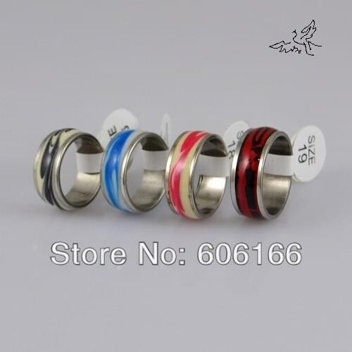 30pc/lot Mix Colors Glue Stainless Steel Rings Girls Party Ring Fashion Jewelry