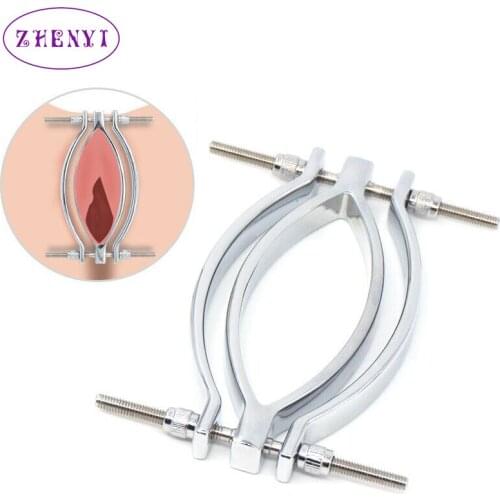 304 Stainless Steel Bondage Labia Clip Vagina Speculum Teasing Clitoris Clamps Sex Toys For Women Adult Game BDSM Sex Products